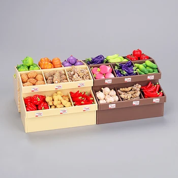 1/12 casă de Păpuși de Simulare de Fructe și Legume de Rack de Afișare Păpuși Mini Raft Supermarket Model DIY Viața Scena Decor Accesorii