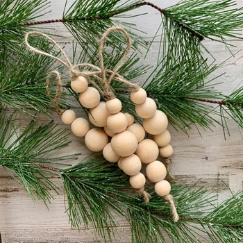 1 buc Log-din Lemn de Culoare de Crăciun Șirag de mărgele Pandantiv Ornament pentru Pomul de Craciun Cadou Pachet Decor Petrecere Acasă Festivalul de Decor 6