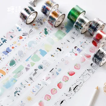 1 Buc PET Transparent Banda Decorativa Școală DIY Scrapbooking Washi de Mascare Benzi de Consumabile de Birou Eticheta de Papetărie 3