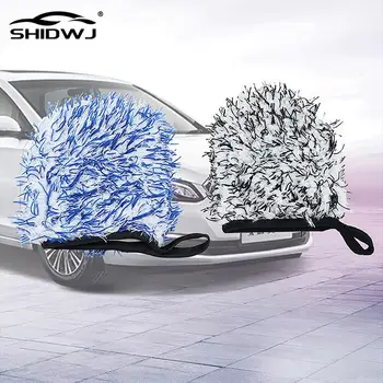 1 buc Shag pile Microfibra Spalatorie Auto Mănușă Dublu-Side Degetul Buzunar Roata de la Mașină, burete pentru Curățare Auto Auto Detaliază 16