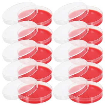 10 Buc Sticlă Petri Cu Mediu Agar-Sânge Plăci Placă Mediu De Creștere De Ciuperci Laboratoare De Cultură Preparate 8