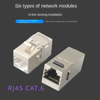 10 Ethernet LAN CAT6 trapezoidală ecranat, conectori RJ45 de sex feminin la femei plug-in cuplare prize, versiuni scurte si lungi 4