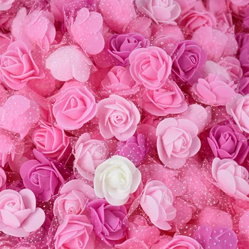 100/200pcs 3,5 cm Spuma PE Silk Rose Flori Artificiale Capete de DIY Trandafiri Teddy Bear Coroană de flori Cadouri Casetă de Fals de Flori Decor Nunta 6
