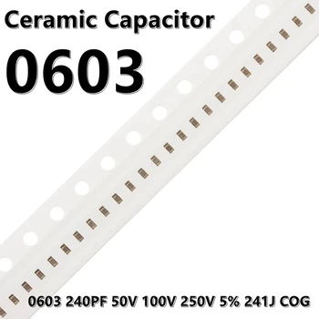 (100buc) 0603 240PF 50V 100V 250V 5% 241J COG 1608 SMD Condensatoare Ceramice 3