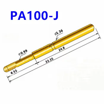 100BUC/Sac placat cu Aur Ac PA100-J1 Mic Cap Rotund Diametru Exterior 1.36 mm Lungime 33.5 mm Primăvară Testare Sonde Pogo Pin
