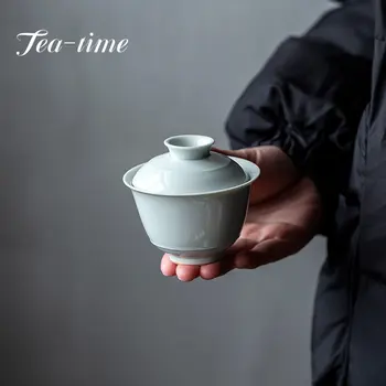 100ML Retro Ceramica Ceai Strachină lucrată Manual Ercai Ceașcă de Ceai în Stil Chinezesc Mână Apucați Castron de Ceai Nu Fierbinte Mâner de uz Casnic ceainic Cesti 13