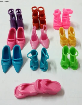 10pairs/lot Papusa Accesorii Pantofi Papuci cu Tocuri, Sandale, Cizme Pentru Papusi Barbie cel Mai frumos Cadou Pentru Fete Jucarii pentru Copii Transport Gratuit 16