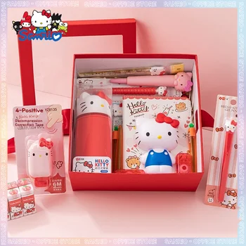 12pcs Sanrio Papetărie Set Hello Kitty Rechizite Notebook Gel Pixuri Radiere Banda de Corecție Papetărie Elevii Cutie de Cadou 9