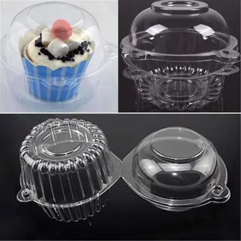 1X Plastic Brioșă Cupcake Singură Ceașcă Tort Titularii de Cutii de Păstăi Cupole Cazuri M/L 21