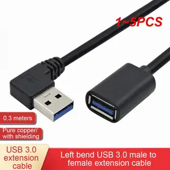 1~5 BUC Cablu de Extensie USB 3.0 de sex Masculin la Feminin Unghi Drept de 90 de Grade Adaptor USB SUS/Jos/Stânga/Dreapta Cabo USB 0,2 M 19