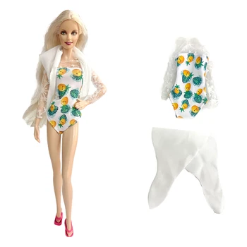 2 Articole/Set Costume de baie Moda Drăguț de Vară pe Plajă Bikini Costume de baie, Accesorii Haine pentru Papusa Barbie Fete Jucării DIY 1