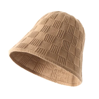 2023 Moda De Iarnă De Culoare Solidă Dungi Tricot Pălărie Găleată Pentru Femei, Moale, Cald, Lucrate Manual, Croșetat Căciuli Tricotate Pălărie Pescar Pălării 6