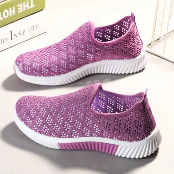 2023 Noi De Vara-Coreean Plasă De Confortabil Femei Pantofi Respirabil Gol Mers Pe Jos De Sport Adidasi Casual Plat Doamnelor Pantofi Solide 1