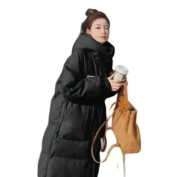 2024 Noua Moda de Iarnă Jos Bumbac Paltoane Femei de Îmbrăcăminte Îngroșat Negru Bej Iarna Lunga cu Gluga Hanorace, Jachete de Iarnă AC890 19