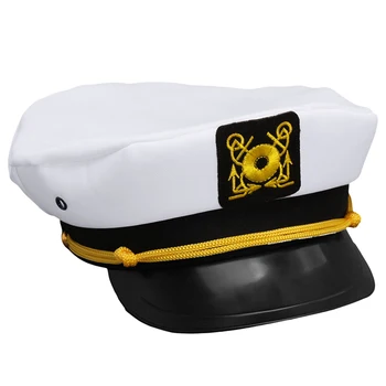 2024 Nouă Epocă Alb Reglabil Skipper Marinari Căpitan De Vapoare Militare Pălărie Pac Adult Petrecere Rochie Fancy Unisex 1