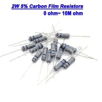 20BUC 2W Film de Carbon Rezistențe de 5% 1R-10M 10R 15R 47R 100R 220R 1K 10K 4K7 100K 560K 1M 3M 3 Ohm Inel de Culoare Rezistenta 200K  20