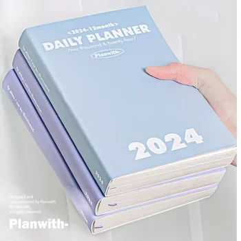 210 Buc/98 Buc/ Carte Anuala pe tot parcursul Anului Planificator de 2024 de zi cu Zi Plan de Studiu de Carte DIY Creative Revista Student Consumabile de Papetărie 9