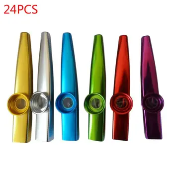 24 Pcieces Multicolor Metal Kazoos Aliaj de Aluminiu de Mici Instrumente Muzicale Flaut Fără de Margini Ascuțite Ușor de Transportat 448D 15
