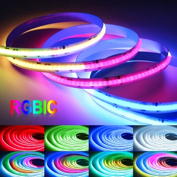 24V RGBIC COB Led Strip Adresabile 3M 5M 720 Led-uri/m Dreamcolor RGB Led-uri Chasing Lumina Bandă Adezivă Cameră Baruri Lumini de Decor 14