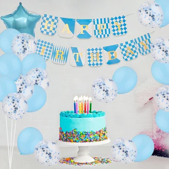 25pcs Set De 12 Inch Albastru Latex Pentru Petrecerea de Ziua Confetti, Baloane, Confetti Transparent Baloane Confetti Baloane 4
