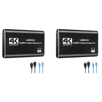 2X Audio Card de Captura Video 4K USB 3.0 Captura Adaptor Convertor Video Pentru Jocuri de noroc Live Streaming Video de Difuzare