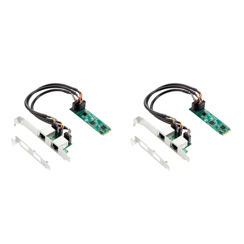 2X M. 2 Dual Port 2,5 G Ethernet NIC placa de Retea 2Port RJ45 B Tasta Și Tasta M pentru 2500 Mbps RTL8125B Chipset-ul Pentru Jocuri de noroc 3