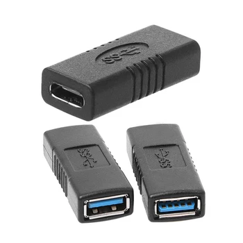 3 Buc Femeie La Femeie Conector Adaptor USB 3.1 Tip C & USB 3.0 de Tip a 16