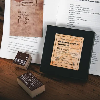 3 Buc/set Maestru Literar & Capodoperă Serie de Epocă din Lemn Cuvânt de Timbru și Cerneală Pad Set DIY Creative Jurnalul Decor de Papetărie 10