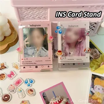 3 Inch Acrilice Rama Foto Kpop Idol Carduri Display Stand Photocard Cadru Titular De Card Afișarea Accesoriu Mini Desktop Ornamente 2