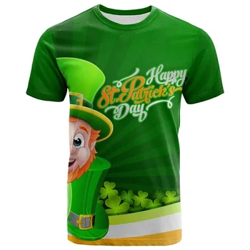 3D Imprimate Casual Moda Streetwear Irlandeză St. Patrick ' s Day T Shirt pentru Barbati Femei Îmbrăcăminte O-gât Supradimensionate Copii Maneca Scurta 9