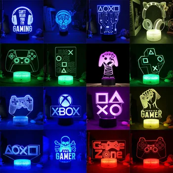3D LED Gaming Setup RGB Lampa USB Alimentat Sală de Jocuri pentru Copii Lampa de Noapte Lumini LED Masă Lampă de Iluminat Interior Cadouri 19