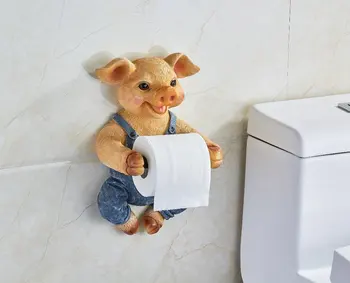 3D Titularul de Hârtie Igienică Toaletă Igiena Rășină Tava Gratuit Pumn de Porc Mână o Cutie de șervețele de Hârtie de uz Casnic Suport pentru Prosop Tambur Mosor Aparat 5