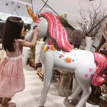 3D Unicorn Balon Cadou de Ziua Decor Asambla Mare de Trei-dimensional Unicorn Balon Petrecere de Ziua Etapă Decor