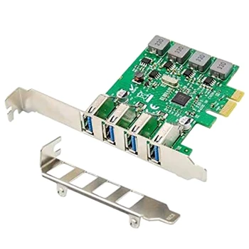 4-Port USB 3.0 PCI Express Adaptor Pcie Card PCI-E USB 3.0 Card de Expansiune -PRIN VL805 Chipset -Built-In Auto-Alimentat 18