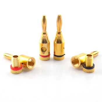 4buc 4mm Audio Conector Difuzor Mufă Banană Muzicale Cablul Adaptor Placat cu Aur, Difuzor Pin Conectori 1