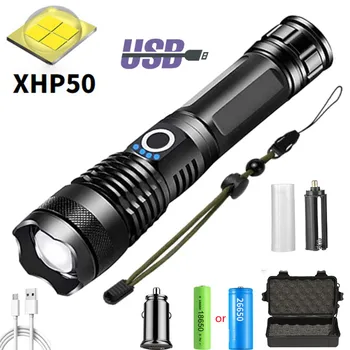 5 Moduri de Puternic XHP50 Lanterna LED-uri USB Reincarcabila cu Zoom Led Lanterna UTILIZAREA 18650 sau 26650 Baterie pentru Camping în aer liber 15