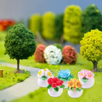 5 Piese Miniaturale Păpuși Plante de Ornament casă de Păpuși, Accesorii pentru 1:12 la Scară Micro Scenă Peisaj Layout Papusa Casa Decor 13