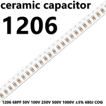 (50buc) 1206 68PF 50V 100V 250V 500V 1000V ±5% 680J COG 3216 SMD Condensatoare Ceramice 18