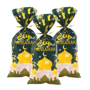50pcs Eid Mubarak Pungi de Cadouri Ramadan Kareem Bomboane Cookie Sac de Ambalare 2024 Islamice Musulmane Consumabile Partid Eid Al-fitr Decor 12