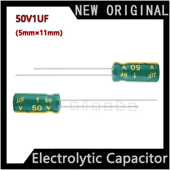 50PCS Electrolitice 50V Condensator 1UF Originale de Înaltă frecvență Joasă Rezistență Mare putere de Înaltă calitate Și Durabil 5MM * 11MM 21