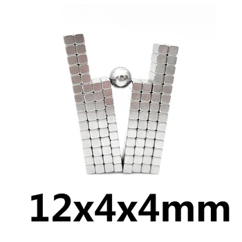 50~200pcs 12x4x4 Bloc Magnet Puternic foaie Super Magnet Neodim 12mmx4mmx4mm N35 Stong Neodim Magnet Permanent Square12*4*4 11