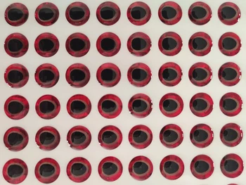 5mm 6mm 7mm 8mm Lacrimă-a scăzut Forma Elev Roșu și Galben Realiste 3D Holografic Atrage Ochii Crankbaits Fly Tying Jiguri 16