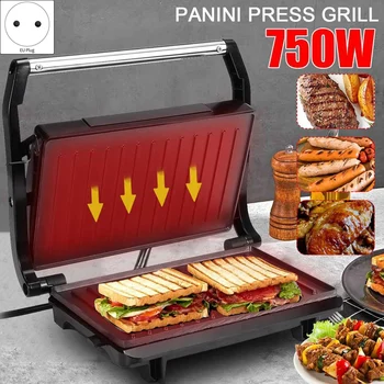 750W uz Casnic, Mini Friptura Masina Hamburger Ou Prajit Electric Sandwich Maker Non-Stick Suprafata Grill, Prajitor de pâine UE Plug