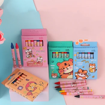 8 Culori de Desene animate Drăguț Animale, Creioane Colorate, Creion Set Kawaii Papetărie Copii Pictura Ulei Pasteluri Arta accesorii pentru Desen 19