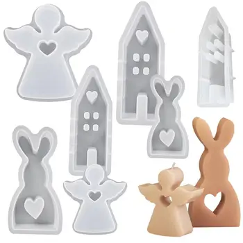 8pcs Paști Turnare Mucegai Bunny Lumânare Turnare Mucegai Clasa Alimentare DIY Meserii Paști Decorațiuni Pentru Paște, Crăciun, Ziua Îndrăgostiților 8