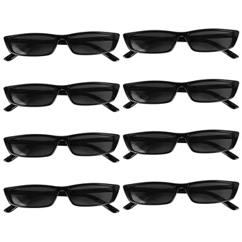 8X Epocă Dreptunghi ochelari de Soare Femei Mici Rama de ochelari de Soare Retro Ochelari de S17072 Cadru Negru Negru 20