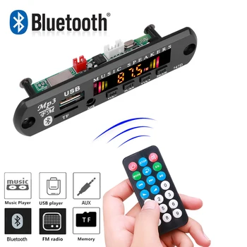 9V 12V Bluetooth 5.0 MP3 WMA Decoder Placa Wireless Audio Auto USB TF Modul Radio FM Ecran Color MP3 Player cu Telecomanda 17