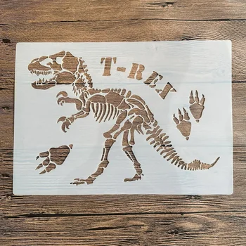 A4 29 * 21cm BRICOLAJ Sabloane Pictura pe Perete Album de Colorat Relief Album Decorative de Hârtie Șablon Carte de Tyrannosaurus Rex