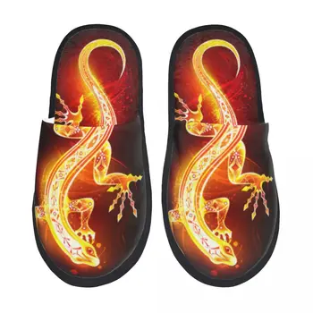 Acasă Papuci De Interior Dormitor Papuci De Casă Salamandra De Foc Și Flacără Moale Flip Flops Cu Blană De Pluș Pantofi 11
