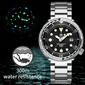 ADDIESDIVE Ton Ceas rezistent la apa 300M din Oțel Inoxidabil Caz Super-Luminos Ceas Cristal Safir NH35 Barbati Ceas Automată